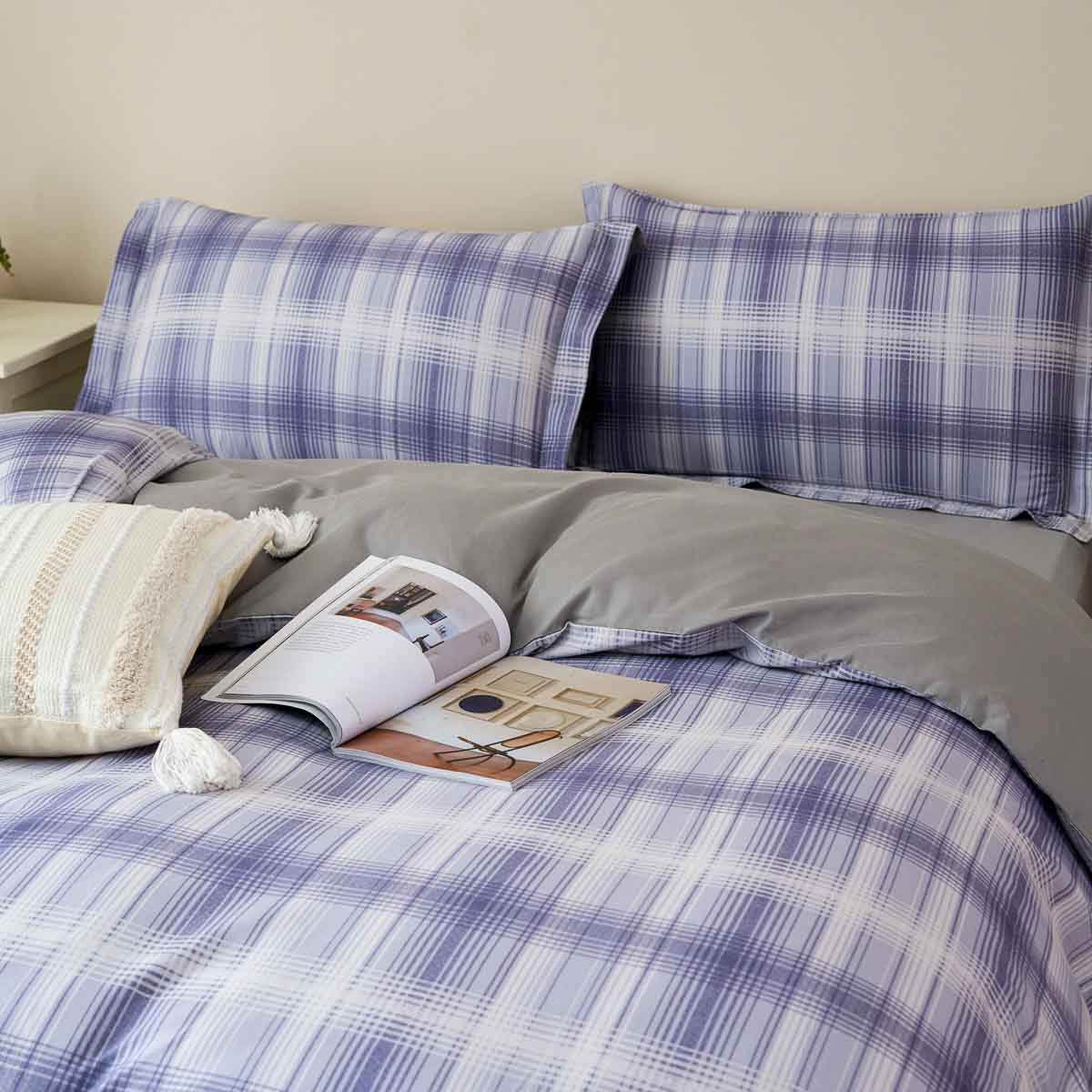 Jasper Plaid Brushed Cotton Fitted Sheet Set