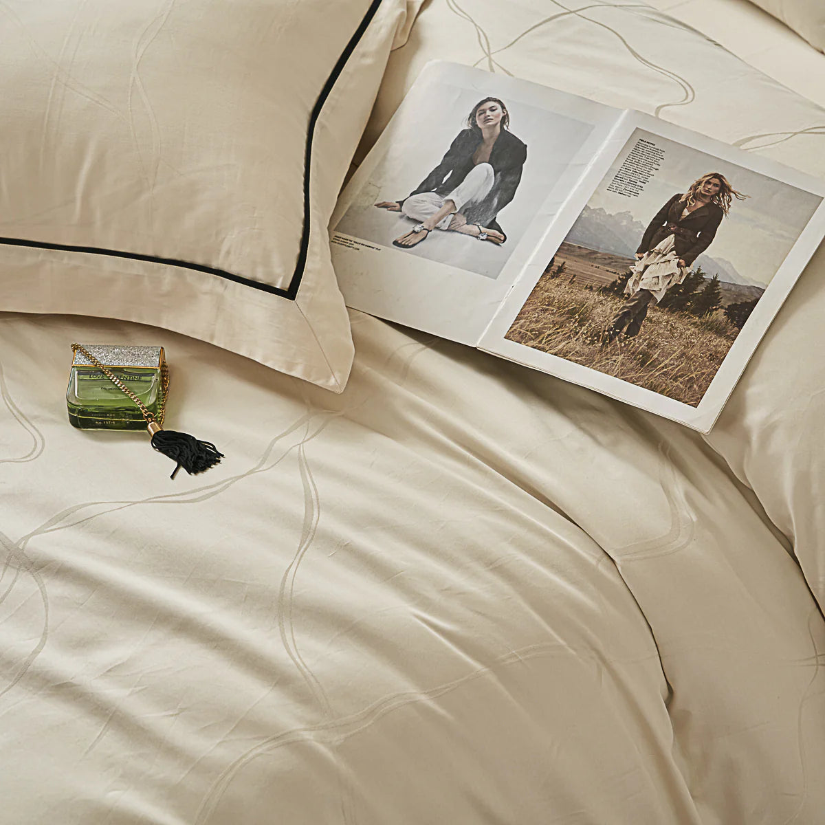 Memos Jacquard Premium Cotton Fitted Sheet Set