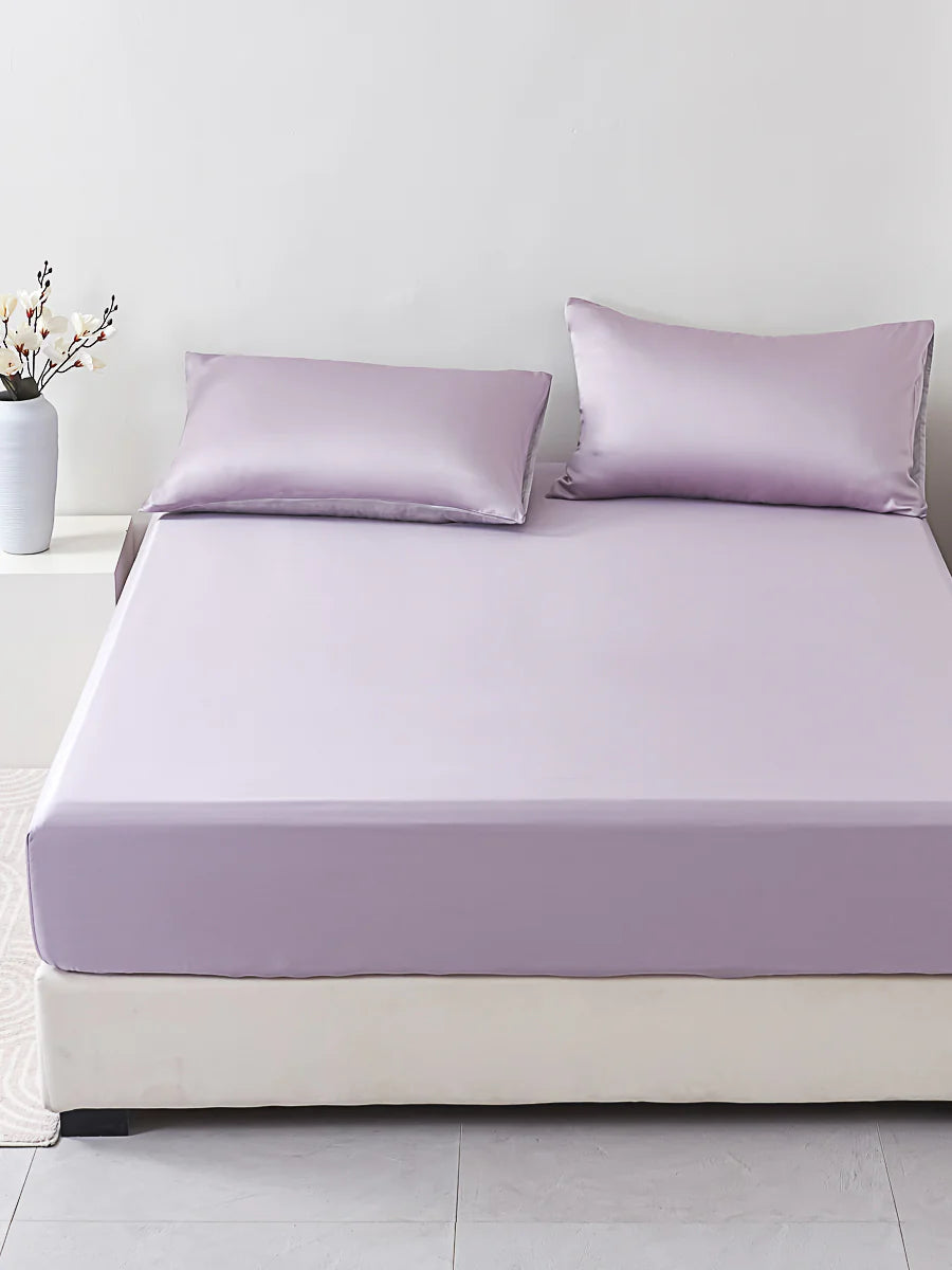 Starry Purple Solid Color Tencel™ Fitted Sheet