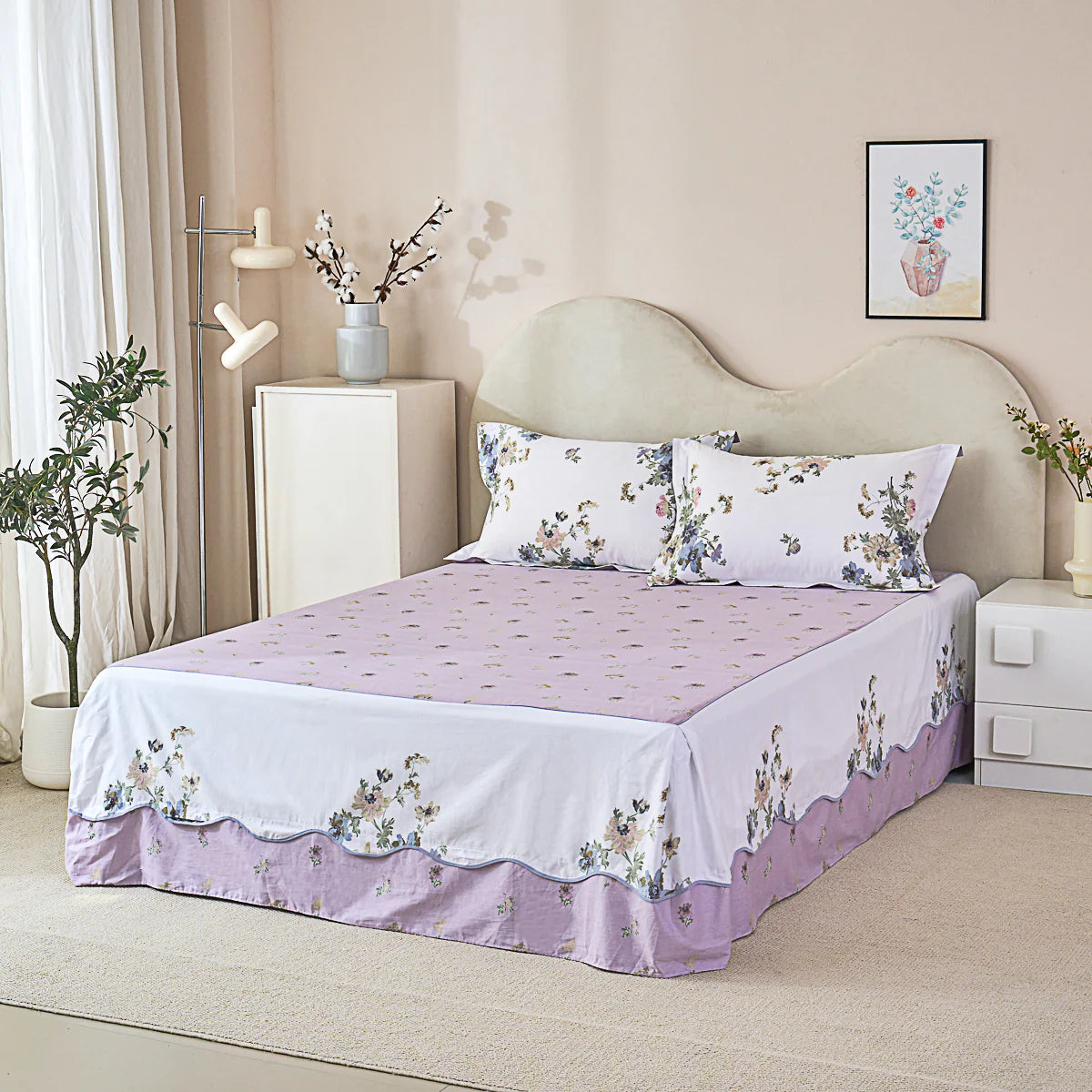 Pura Cotton Bedskirt Duvet Cover Set