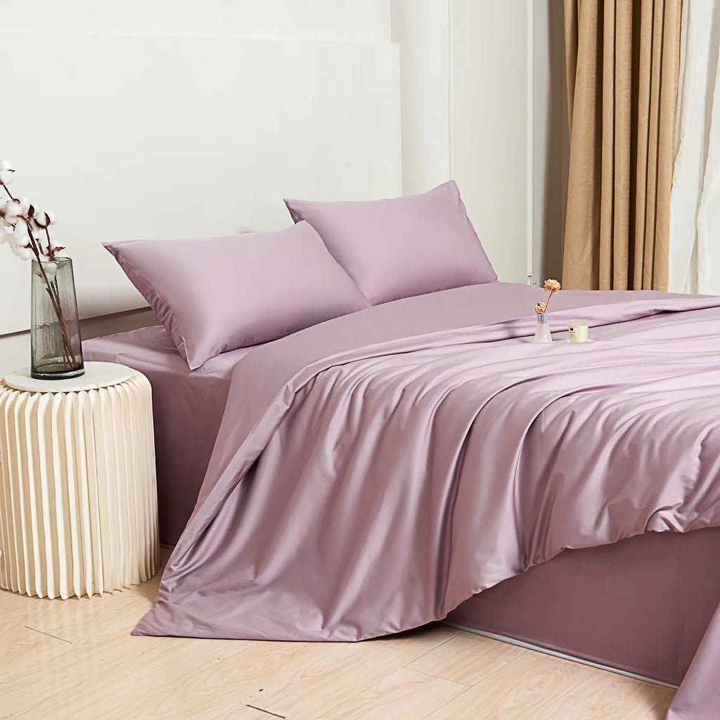 Pearlish Purple Premium Cotton Duvet Cover Set