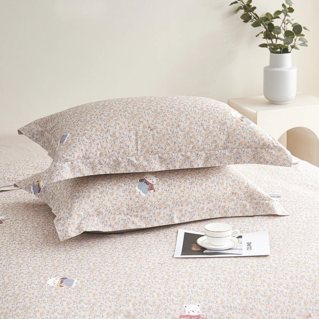 Berry Cotton Fitted Sheet Duvet Cover Set