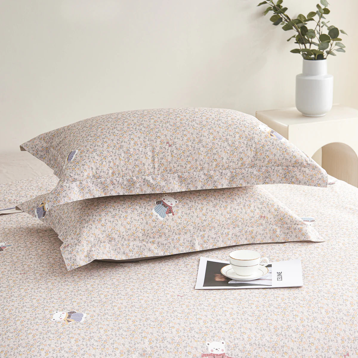 Berry Cotton Fitted Sheet Duvet Cover Set