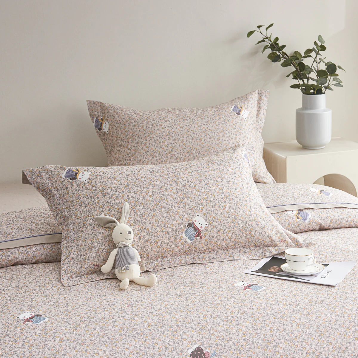 Berry Cotton Fitted Sheet Duvet Cover Set