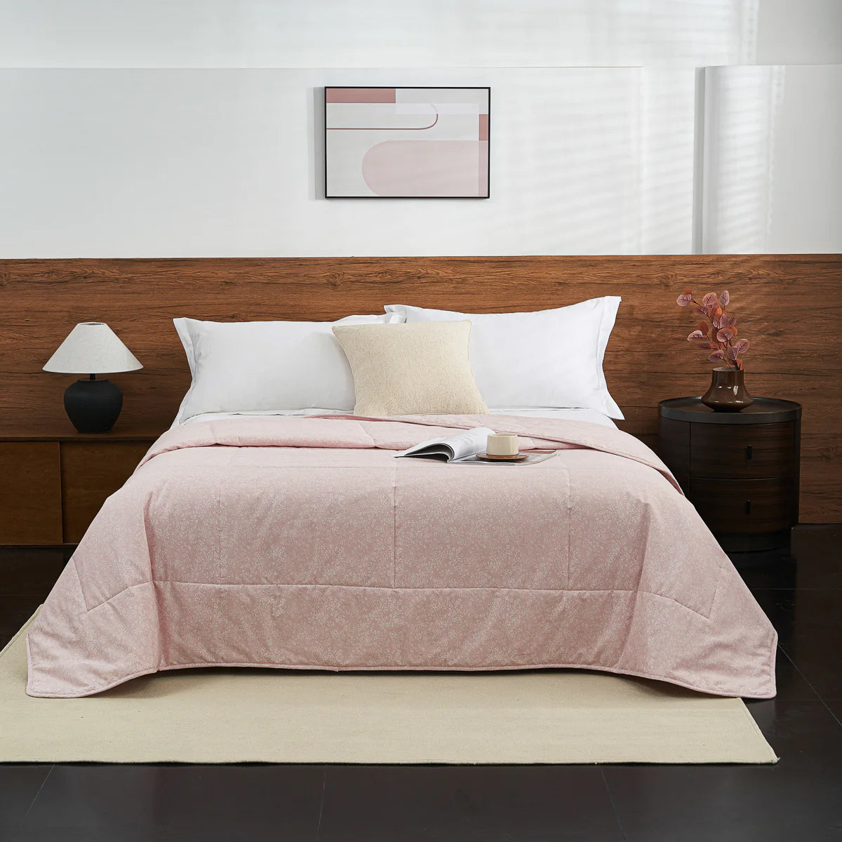 Kai Jade Pink Cotton Light Comforter