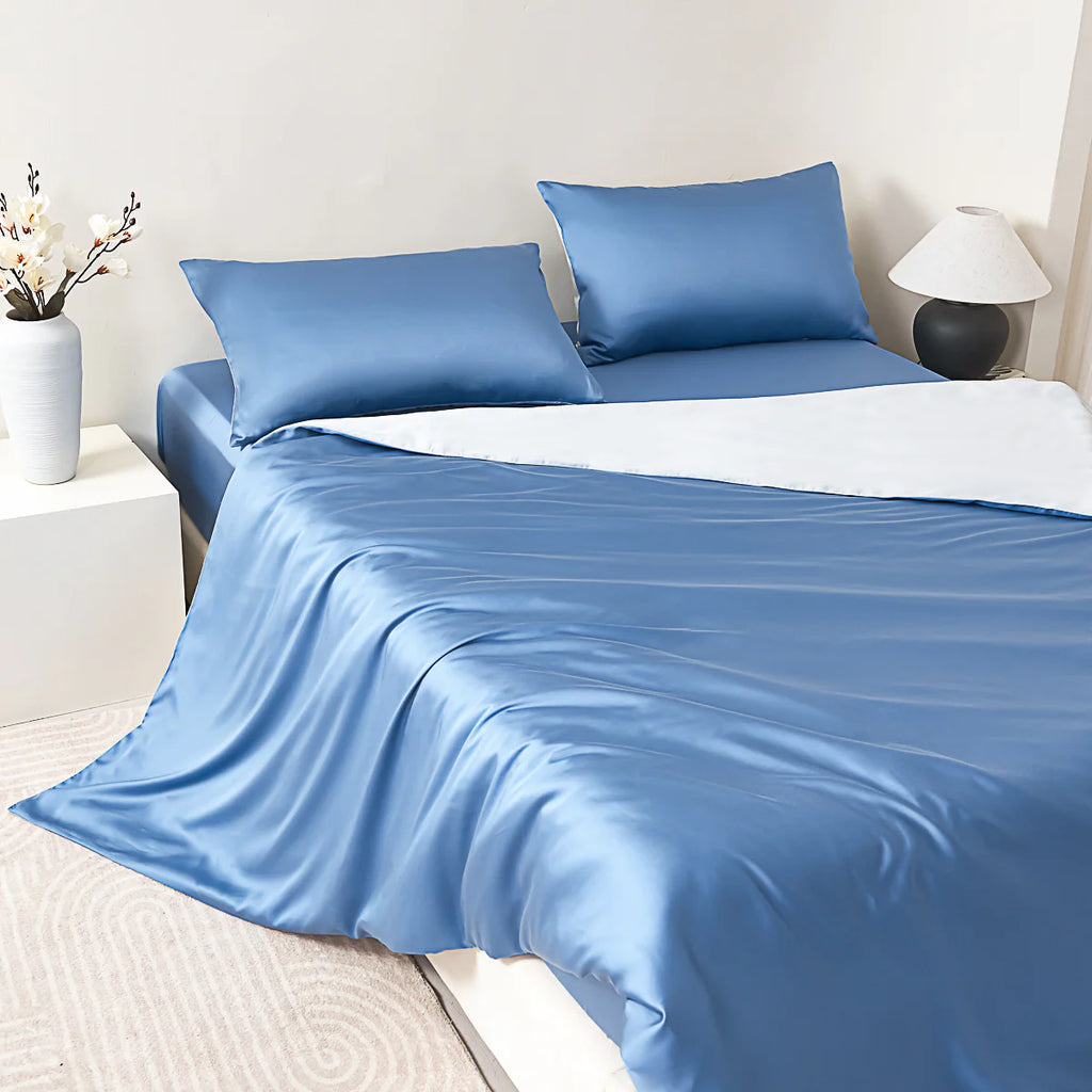 Cloisonne Blue Tencel™ Fitted Sheet Set