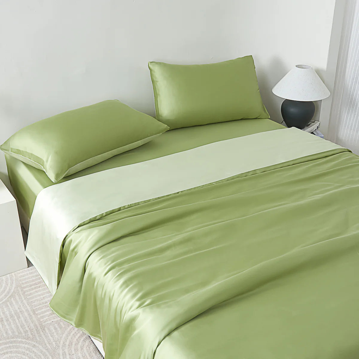 Glaze Green Tencel™ Fitted Sheet Set