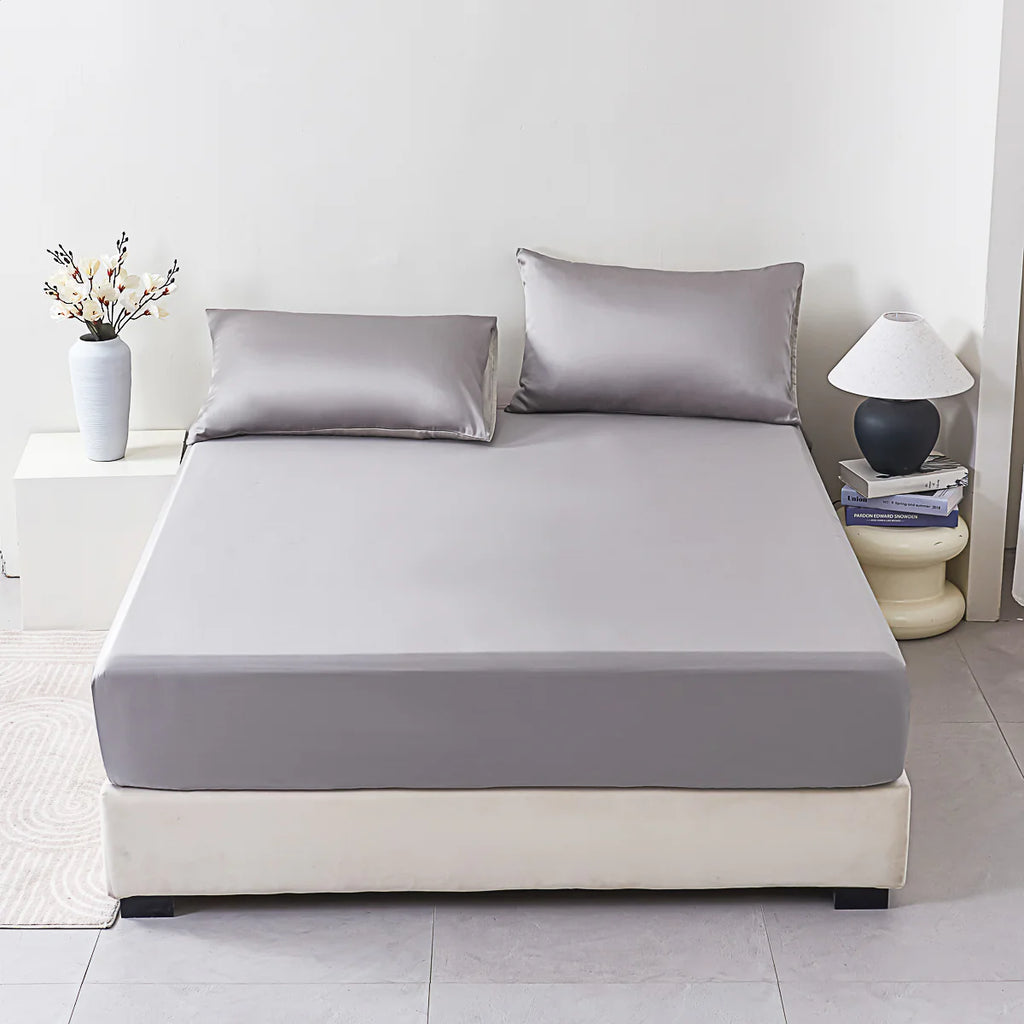 Cloudy Gray Tencel™ Fitted Sheet Set