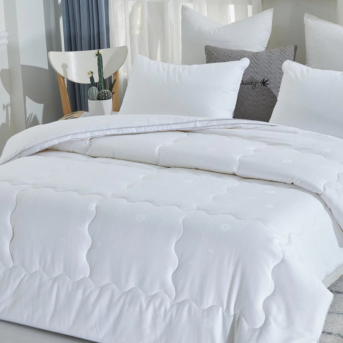 Solid White Soybean Fiber Winter Duvet Insert