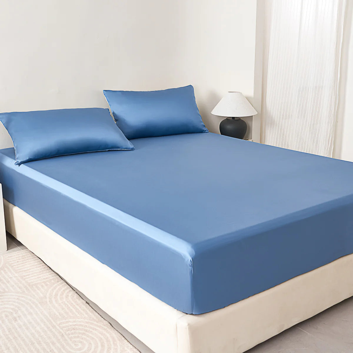 Cloisonne Blue Tencel™ Fitted Sheet Set