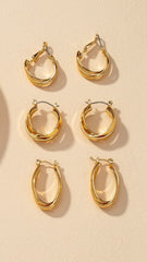 Maya Twist Earrings Set - Gold