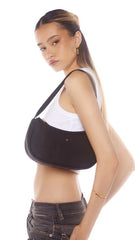 Dixiee Shoulder Bag - Black Suede
