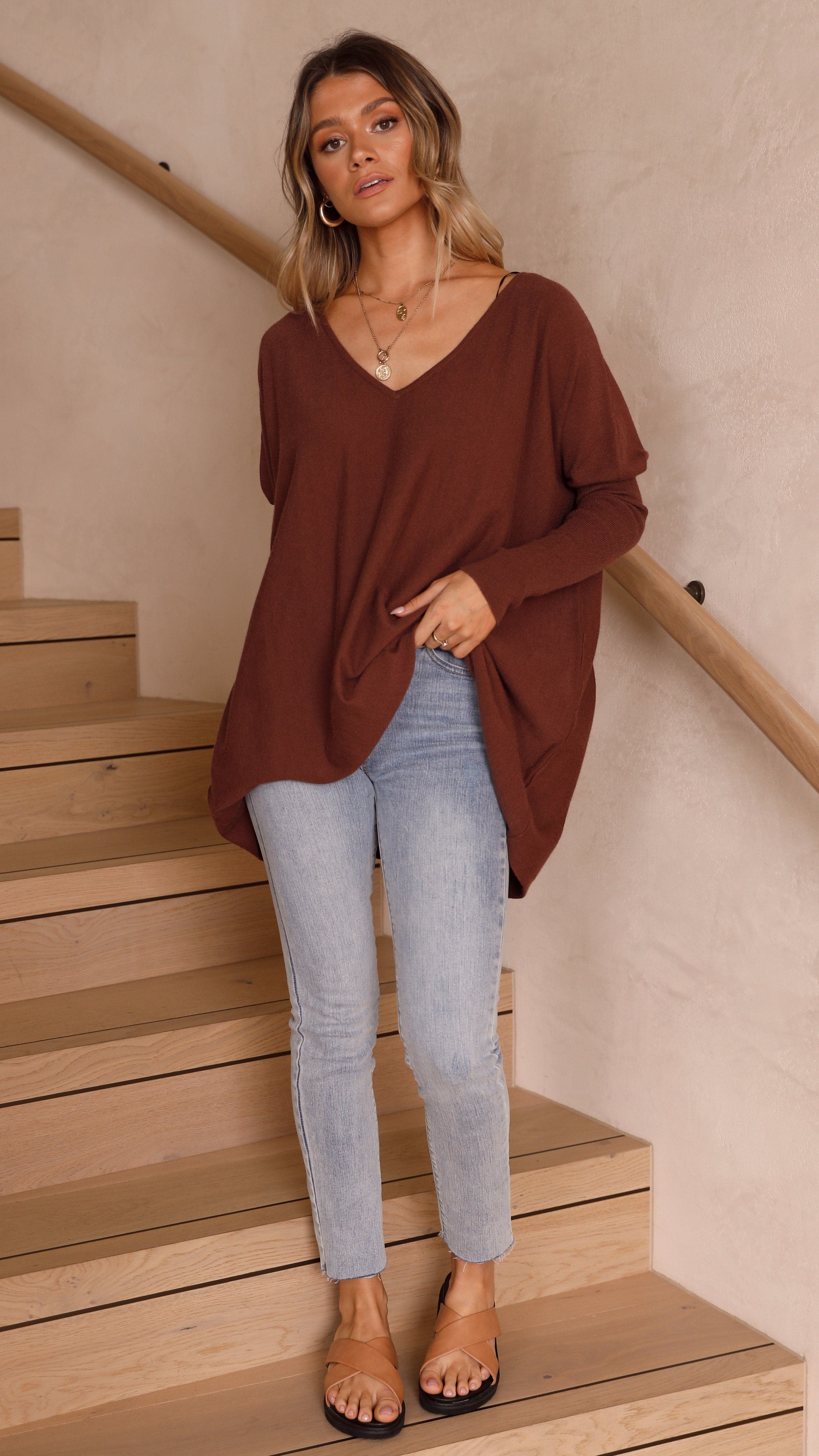 Amalia Knit Top - Chocolate
