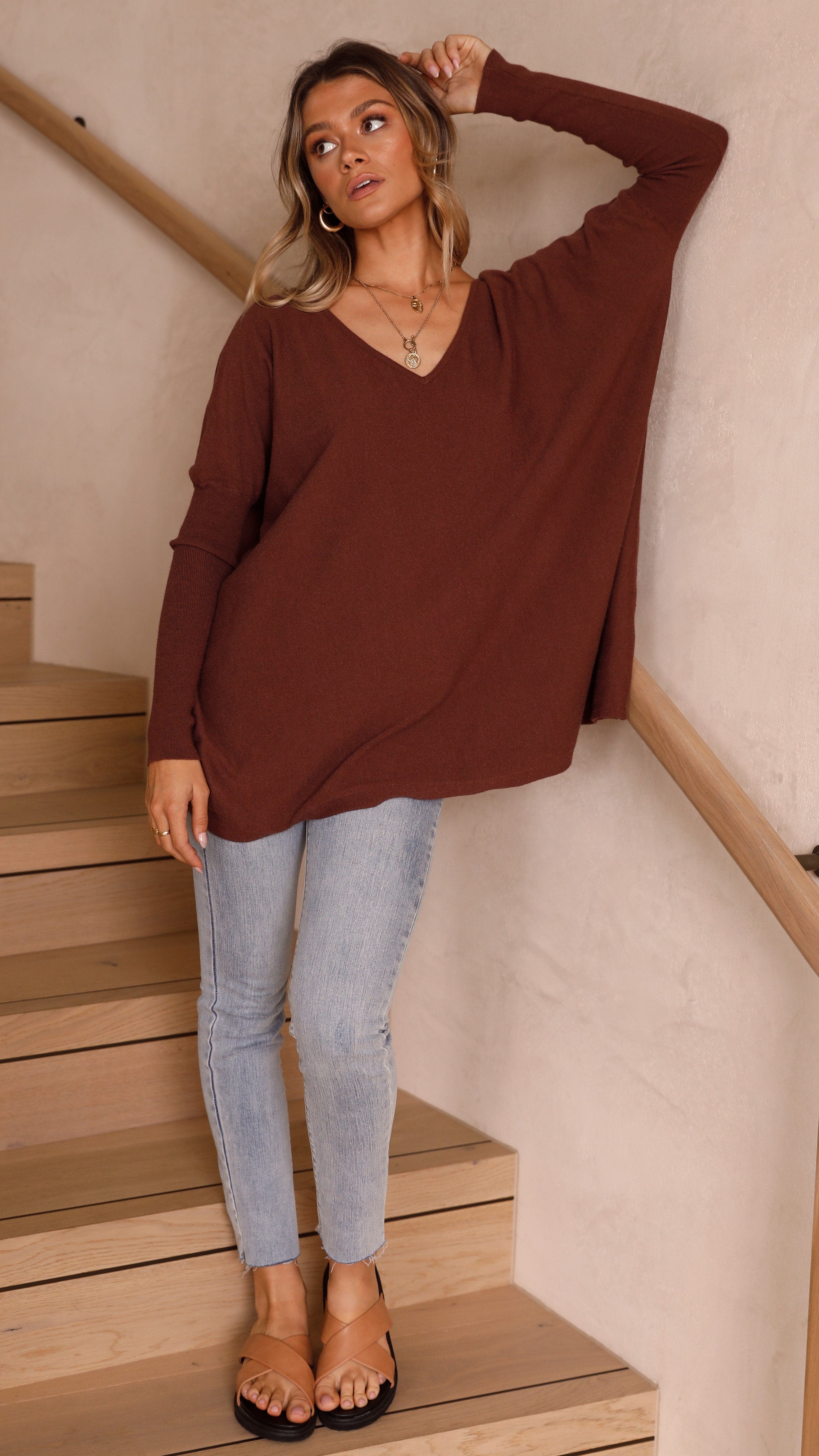 Amalia Knit Top - Chocolate