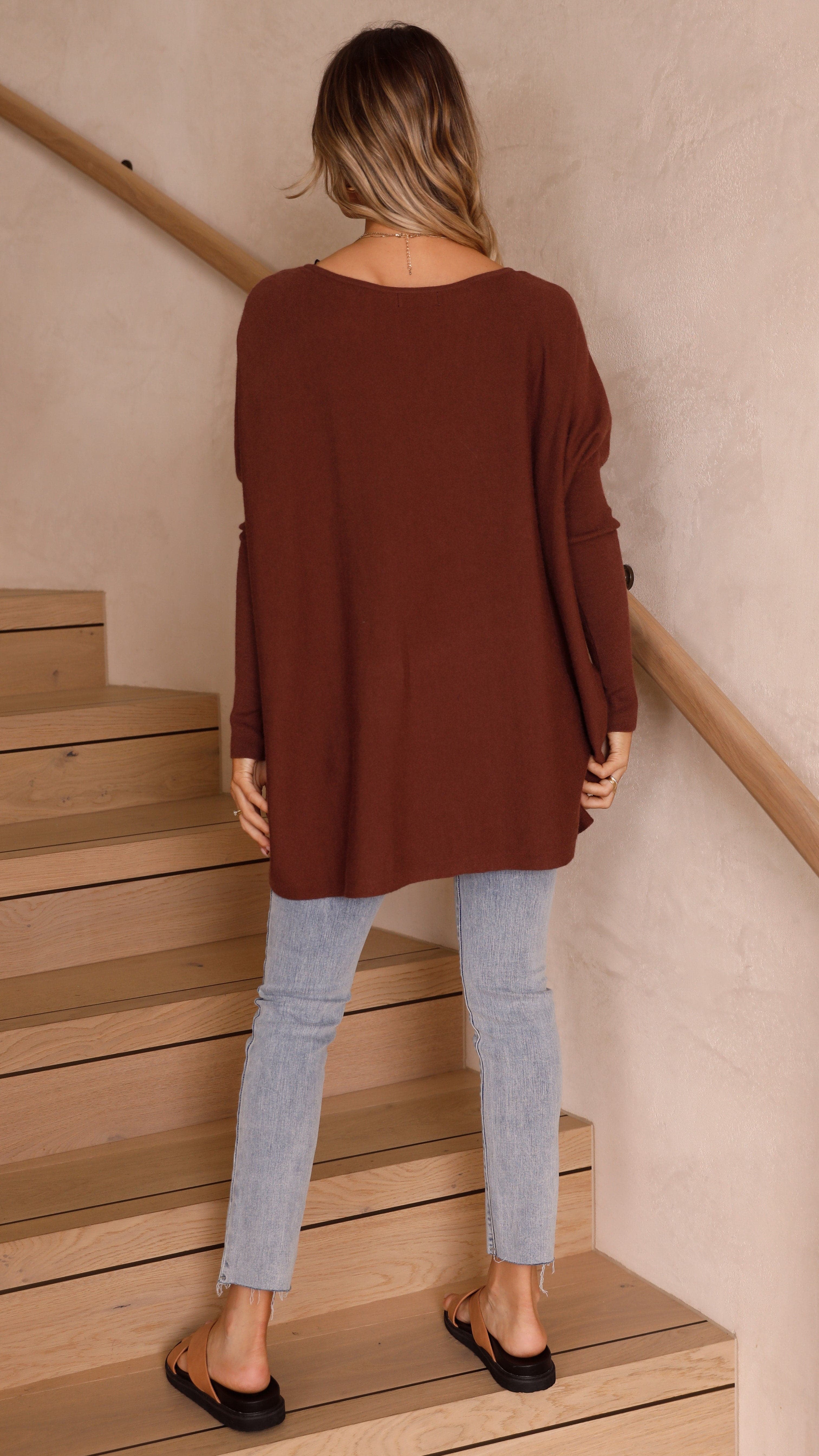 Amalia Knit Top - Chocolate