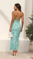 Debbie Midi Dress - Green Floral