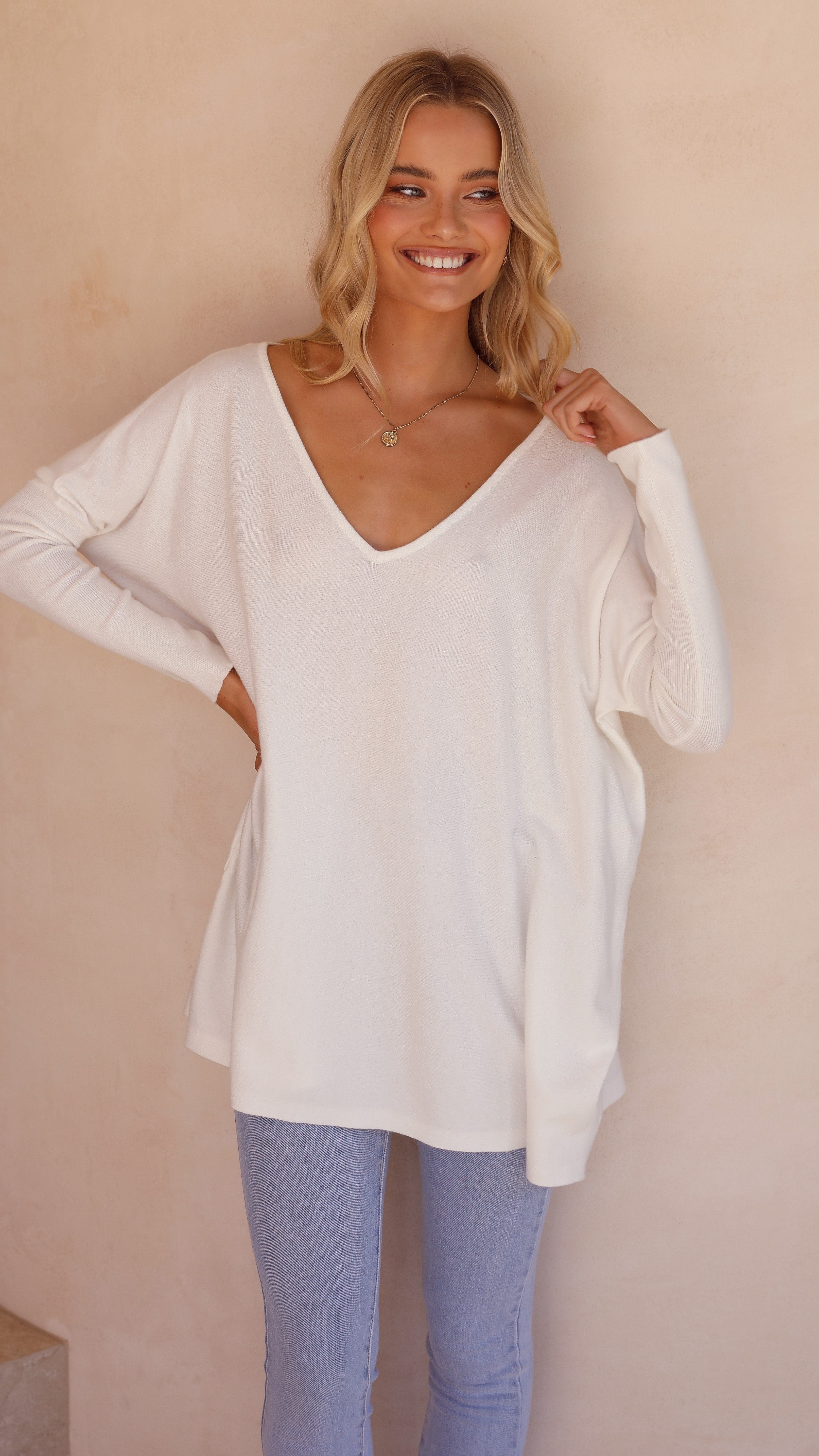 Amalia Knit Top - White