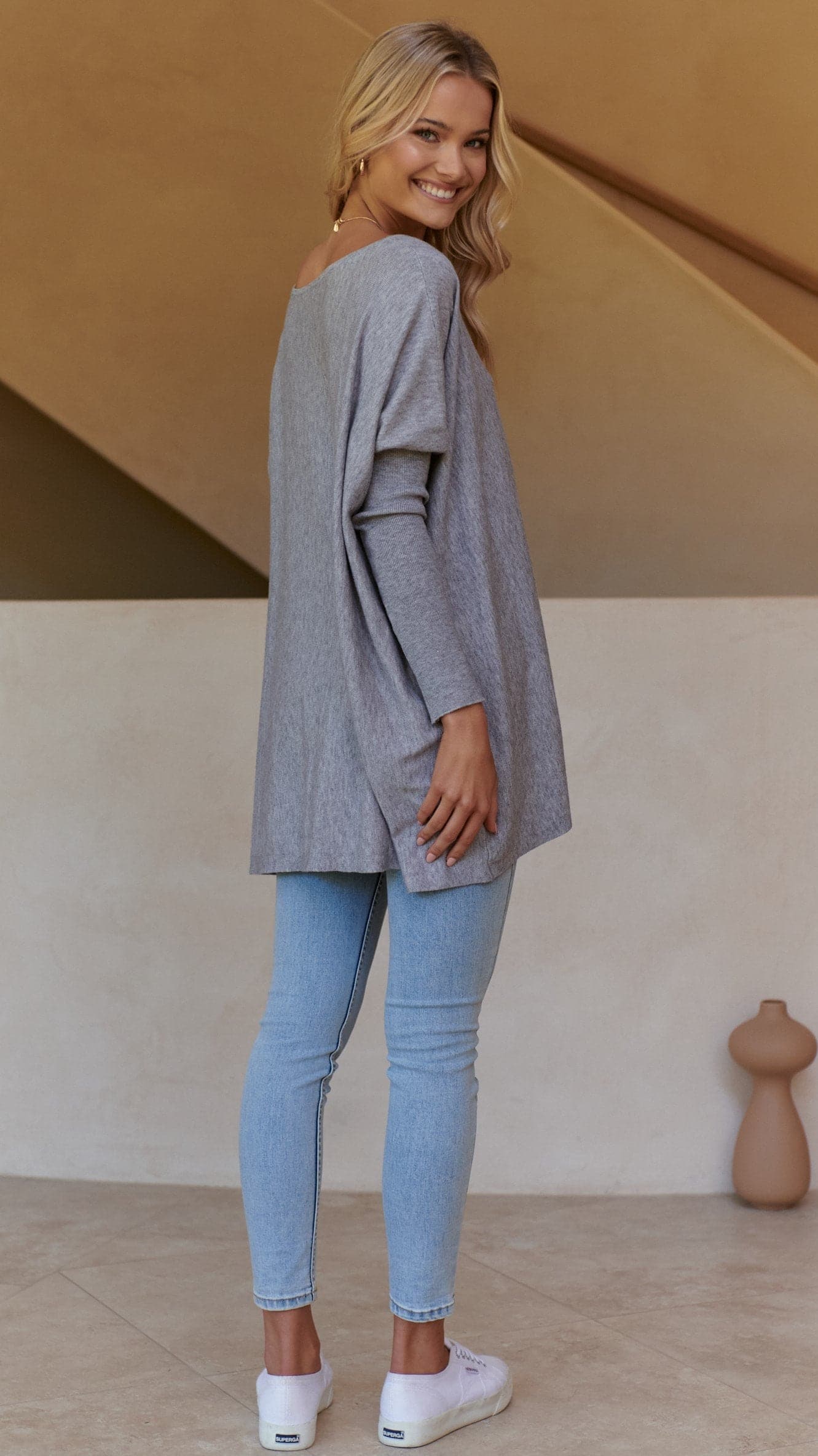 Amalia Knit Top - Grey
