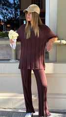 Bayu Knit Pants - Brown