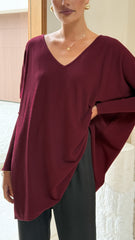 Amalia Knit Top - Burgundy