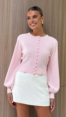 Davina Long Sleeve Top - Pink