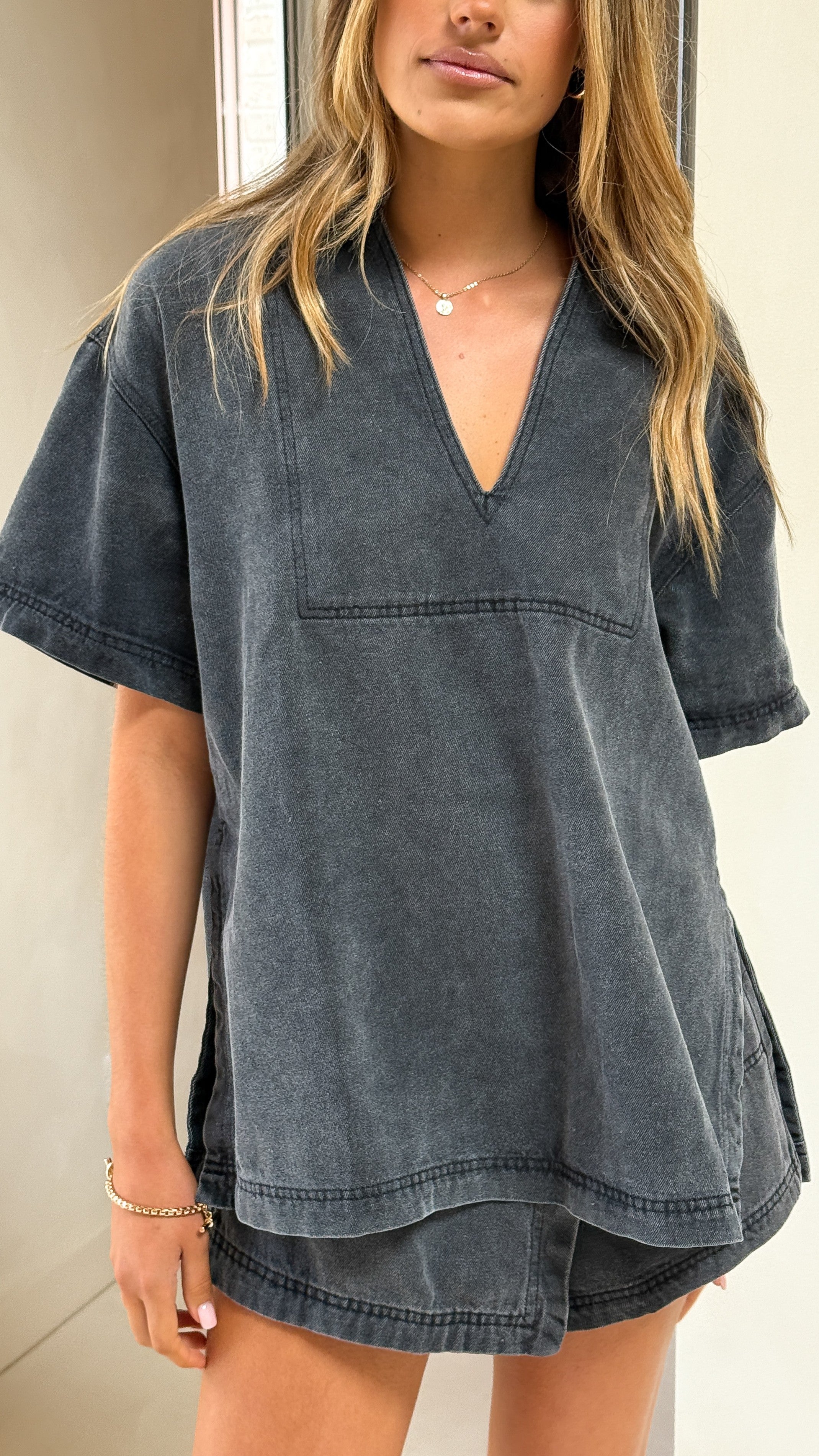 Alaina Skort - Black Denim