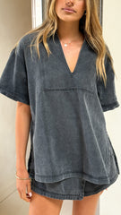 Alaina Skort - Black Denim