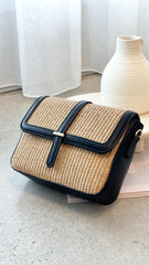 Calla Bag - Straw / PU Black