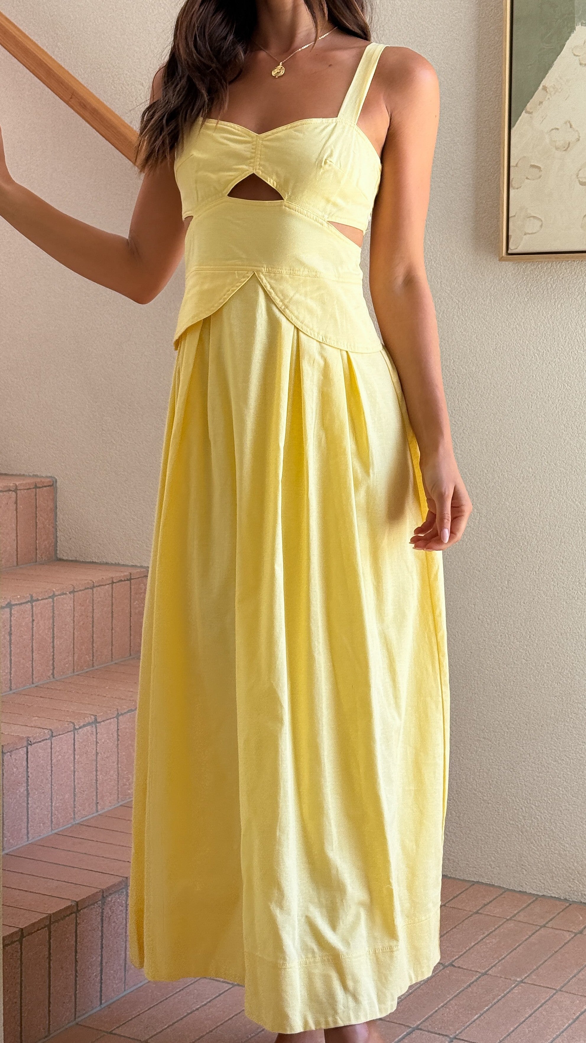 Harleigh Midi Dress - Yellow