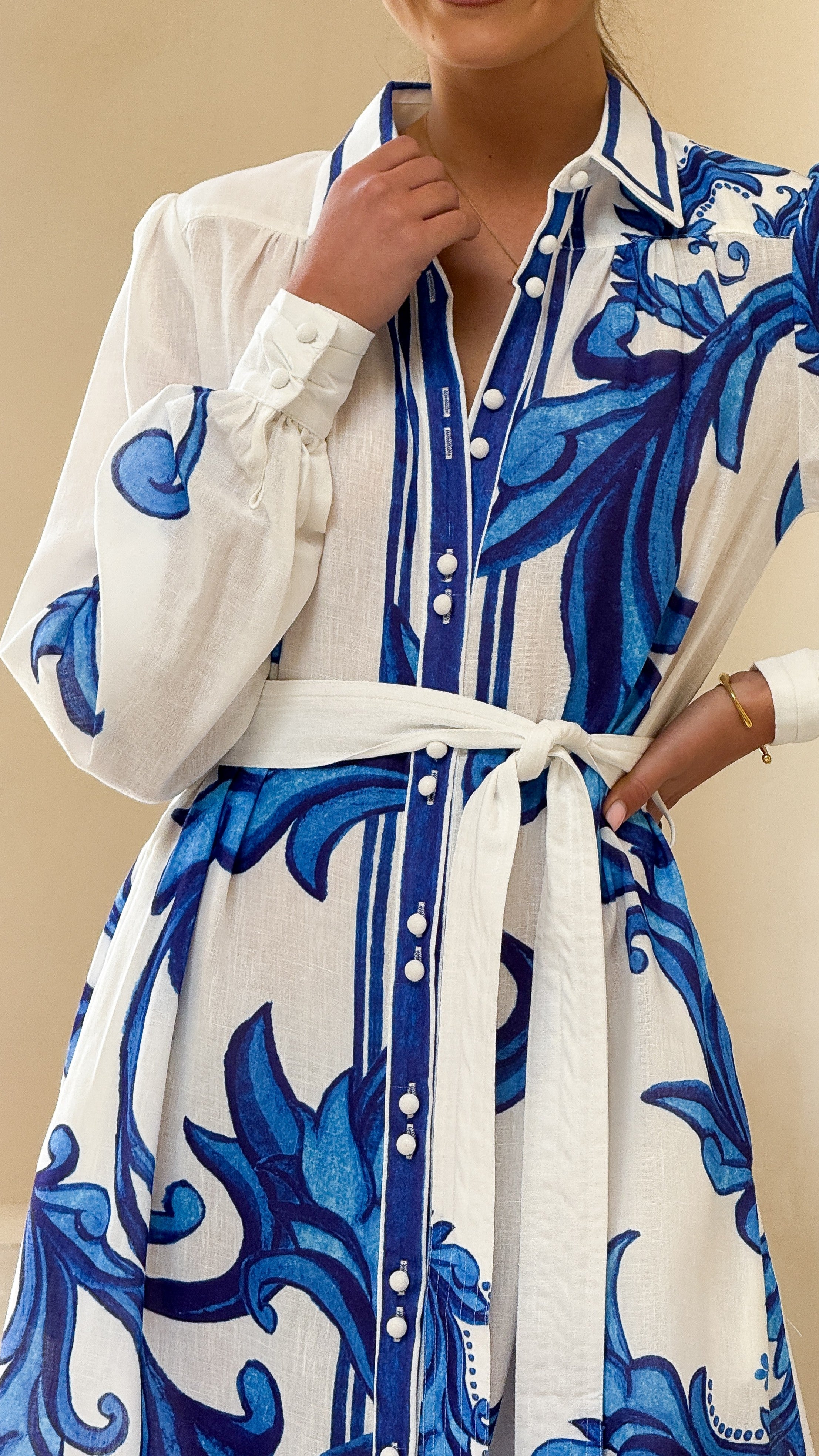 Lucia Long Sleeve Maxi Dress - Sapphire Print