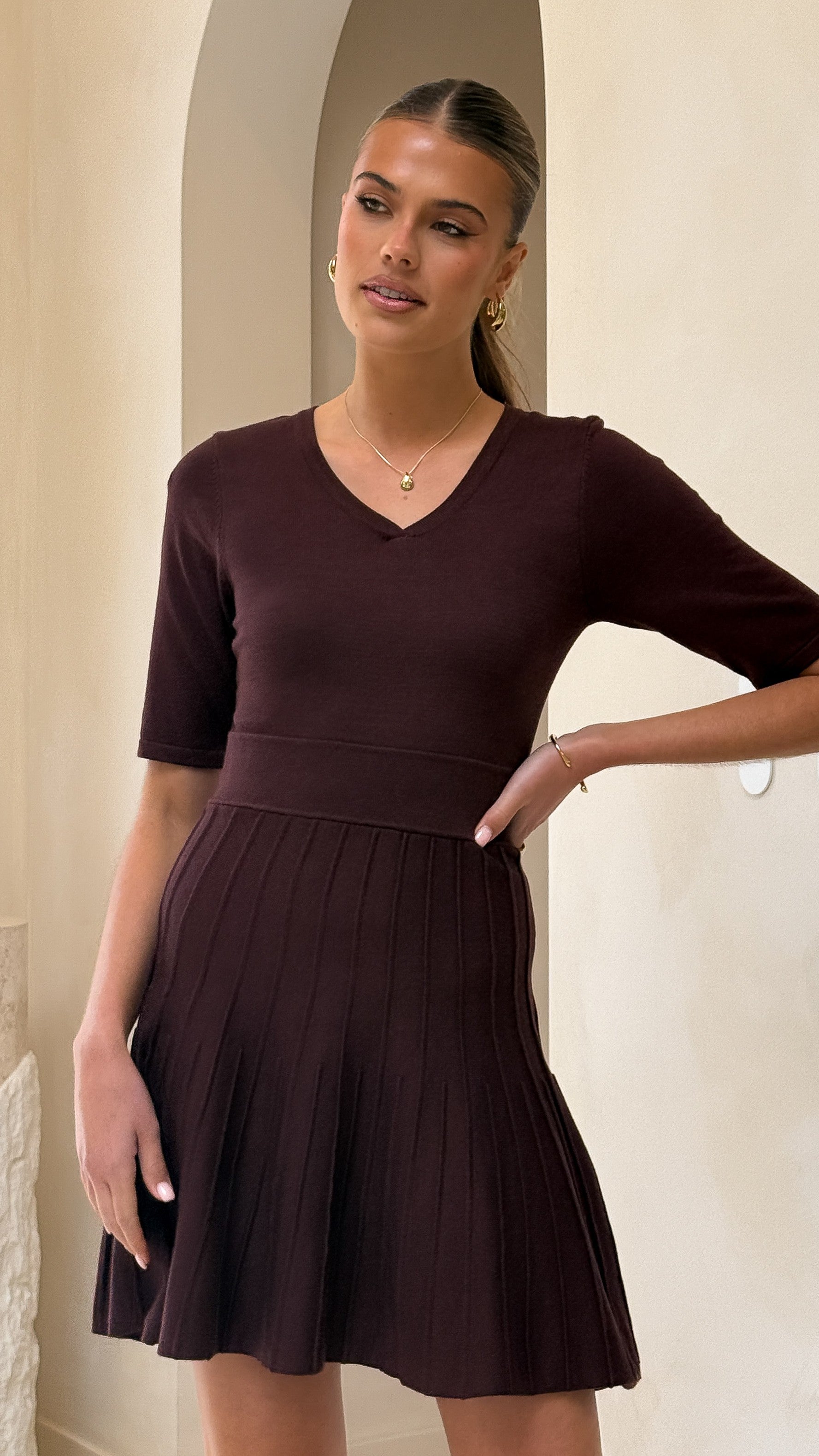 Jasmyn Mini Dress - Chocolate