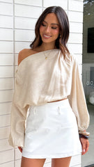 Katara Off Shoulder Top - Natural