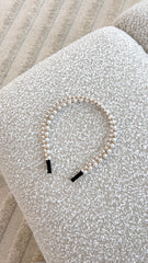 Alice Pearl Metal Ball Headband - Cream/Gold