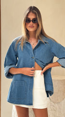 Laura Denim Jacket - Mid Wash