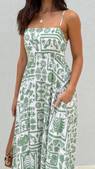 Jaylene Maxi Dress - Green Print