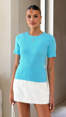 Laylin Ribbed Top - Blue