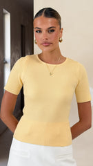 Laylin Ribbed Top - Yellow