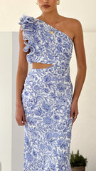 Amina Maxi Dress - Blue Floral