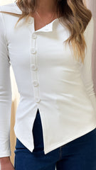 Addison Long Sleeve Top - White