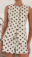 Laolani Shorts - Oat Black Polka
