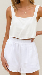 Alta Vista Linen Shorts - White
