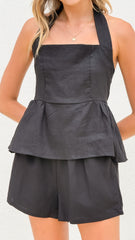 Alta Vista Linen Shorts - Black