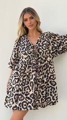 Dalia Mini Dress - Leopard Print