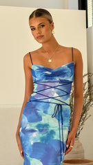 Hanne Maxi Dress - Blue Floral