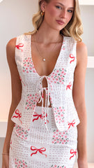 Daria Tie Front Top - Sweet Bow Pink