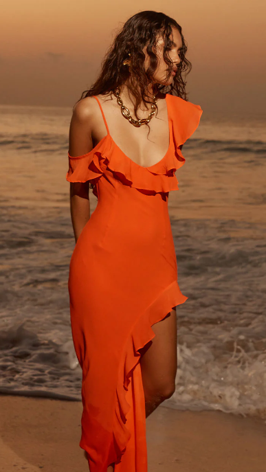 Dalia Maxi Dress - Tangerine