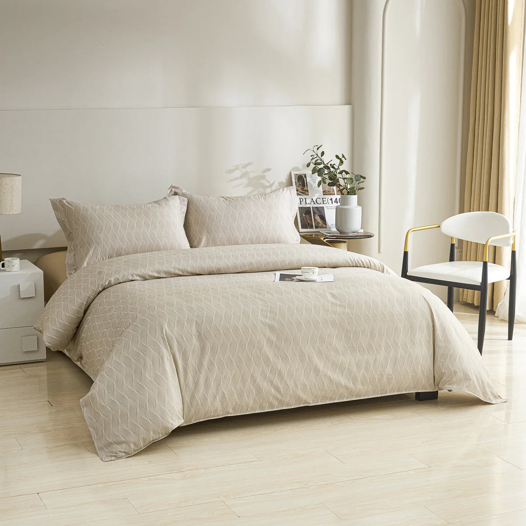 Kamoo Cotton Fitted Sheet Duvet Cover Set