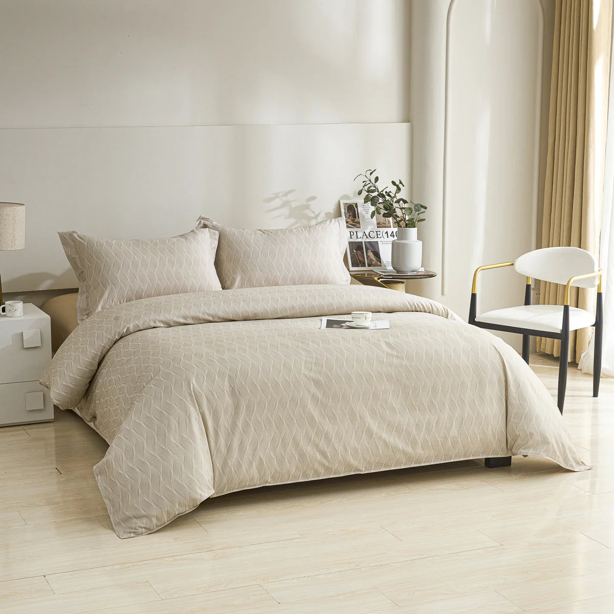 Kamoo Cotton Fitted Sheet Duvet Cover Set