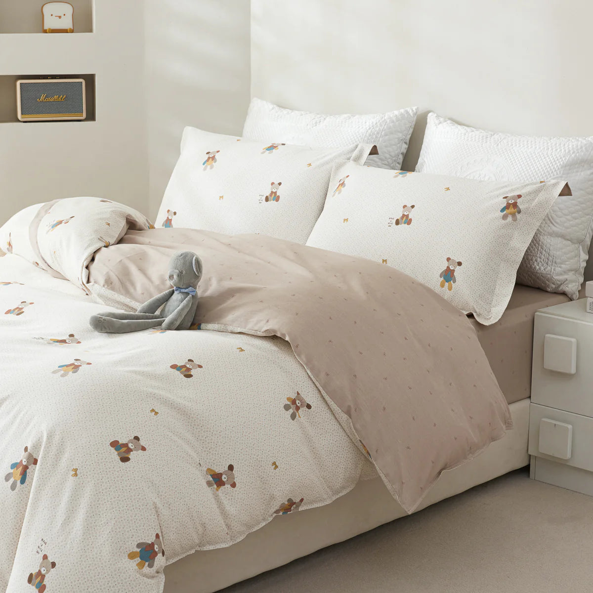 Tara Cotton Fitted Sheet Duvet Cover Set