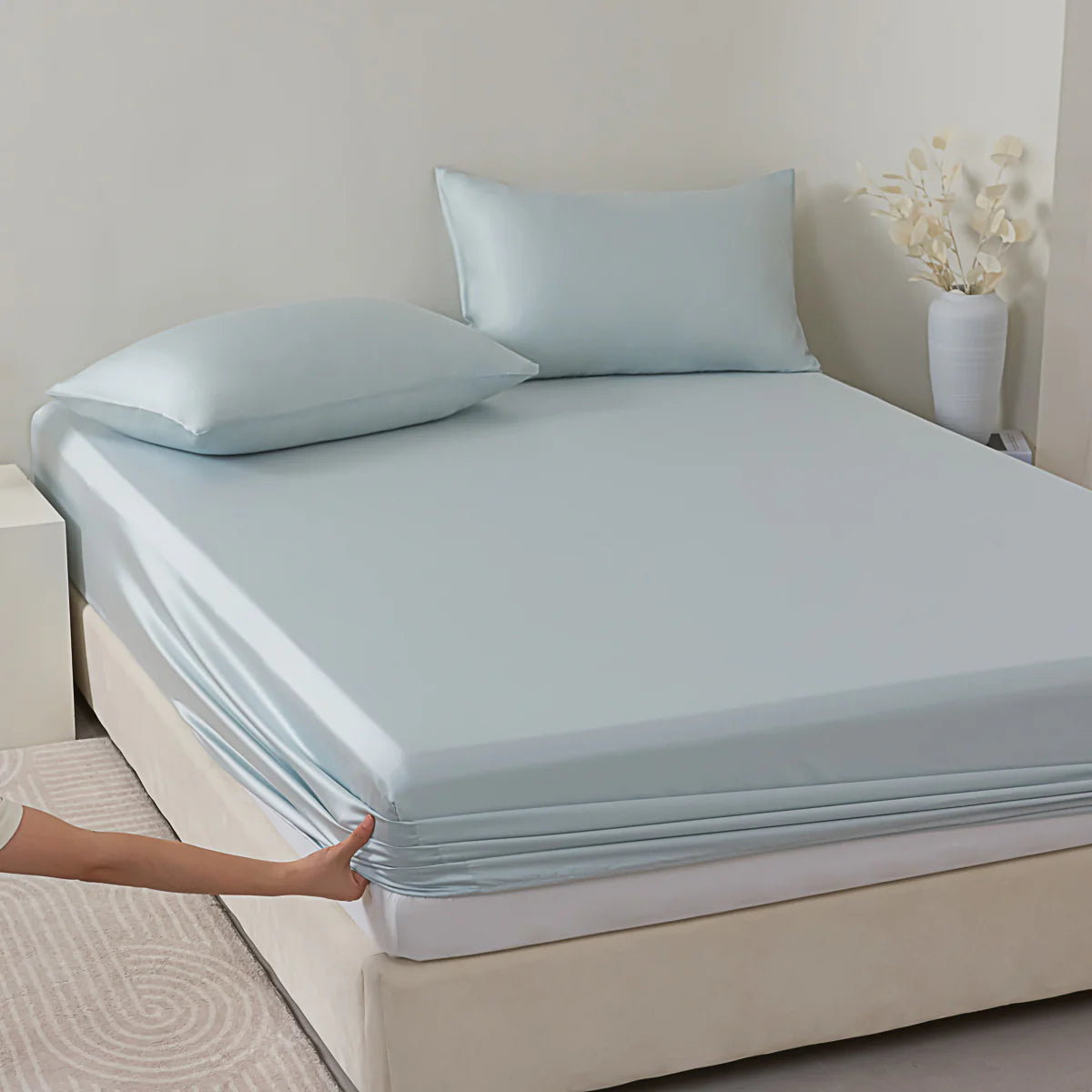 Floating Blue Tencel™ Fitted Sheet